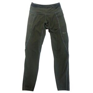 BYLT Essential Side Pocket Leggings Medium Dark Olive Green Blue Seams